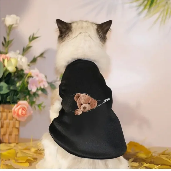 Teddy Bear Black Tank Top for Small Pet Cat Dog - Picture 2 of 6